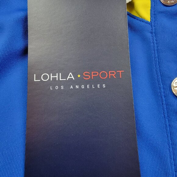 Lohla Sport Shirt Womens Small Blue Lemon White Performance Filippa Polo Top - Picture 6 of 13